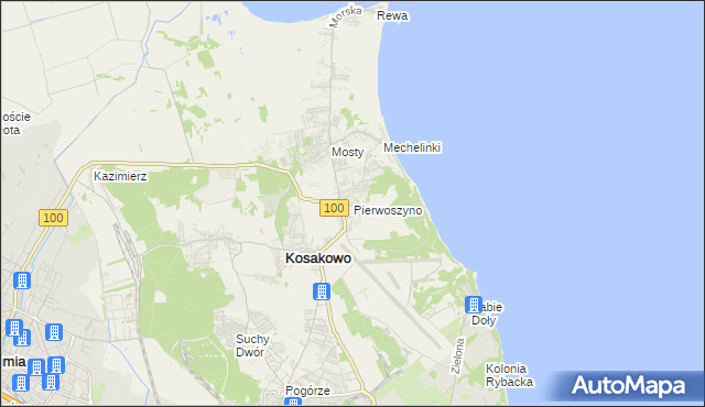 mapa Pierwoszyno, Pierwoszyno na mapie Targeo