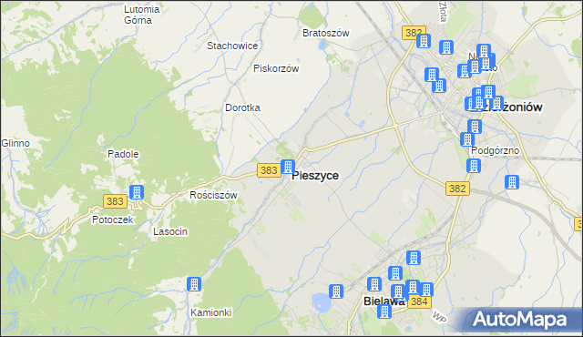 mapa Pieszyce, Pieszyce na mapie Targeo