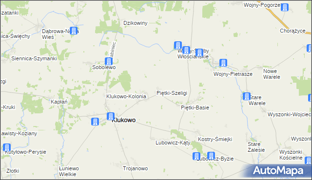 mapa Piętki-Szeligi, Piętki-Szeligi na mapie Targeo