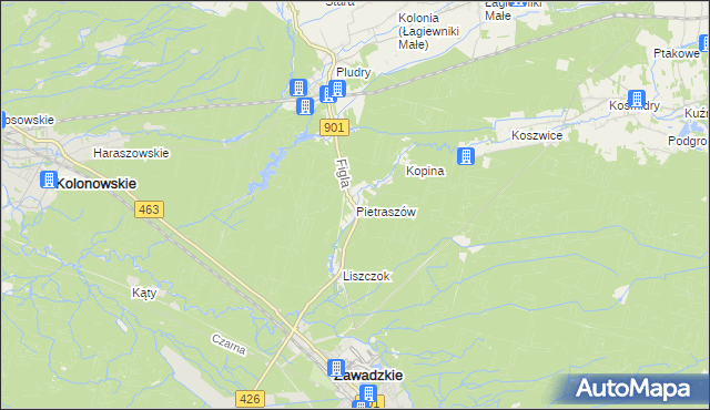 mapa Pietraszów, Pietraszów na mapie Targeo