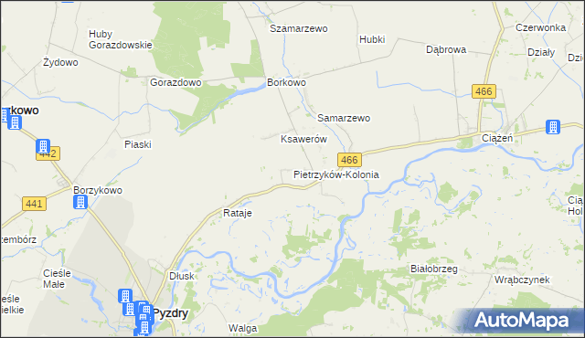 mapa Pietrzyków-Kolonia, Pietrzyków-Kolonia na mapie Targeo