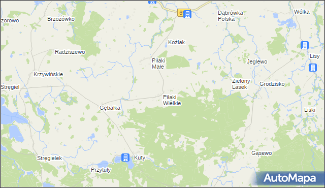 mapa Piłaki Wielkie, Piłaki Wielkie na mapie Targeo