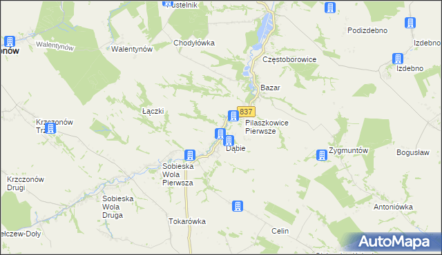 mapa Pilaszkowice Drugie, Pilaszkowice Drugie na mapie Targeo