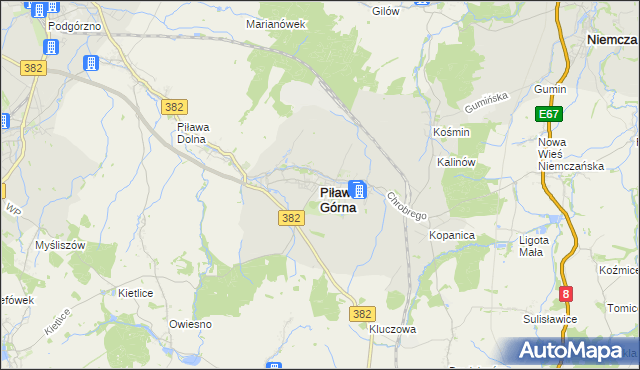 mapa Piława Górna, Piława Górna na mapie Targeo