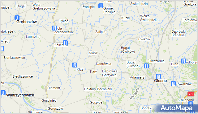 mapa Pilcza Żelichowska, Pilcza Żelichowska na mapie Targeo