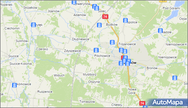 mapa Pilichowice, Pilichowice na mapie Targeo