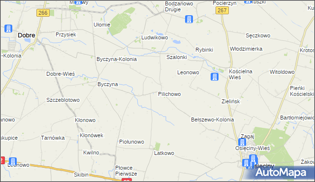 mapa Pilichowo gmina Osięciny, Pilichowo gmina Osięciny na mapie Targeo