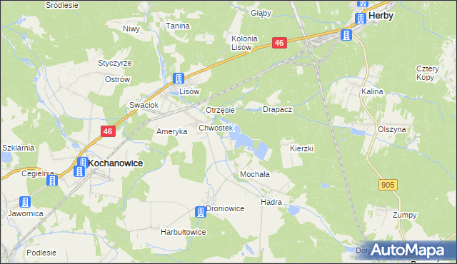 mapa Piłka gmina Herby, Piłka gmina Herby na mapie Targeo