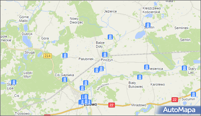 mapa Pinczyn, Pinczyn na mapie Targeo