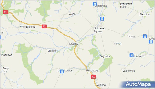 mapa Piorunkowice, Piorunkowice na mapie Targeo