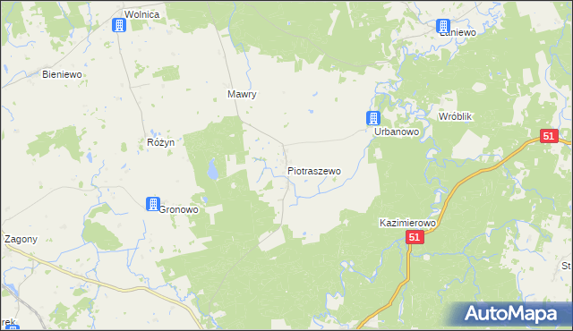 mapa Piotraszewo, Piotraszewo na mapie Targeo