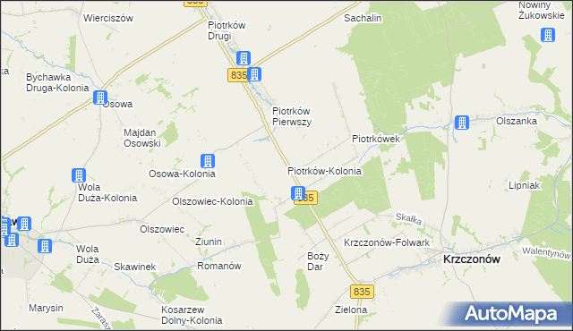 mapa Piotrków-Kolonia, Piotrków-Kolonia na mapie Targeo