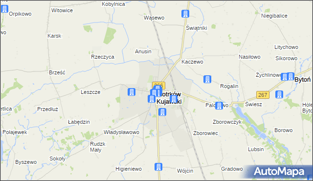 mapa Piotrków Kujawski, Piotrków Kujawski na mapie Targeo