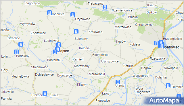 mapa Piotrkowice gmina Bejsce, Piotrkowice gmina Bejsce na mapie Targeo