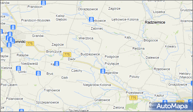 mapa Piotrkowice Wielkie, Piotrkowice Wielkie na mapie Targeo