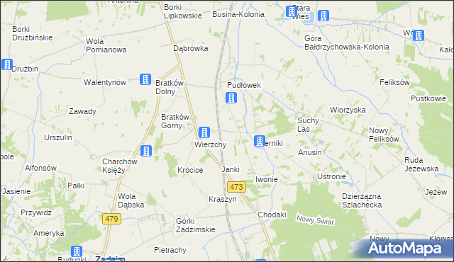 mapa Piotrów gmina Zadzim, Piotrów gmina Zadzim na mapie Targeo