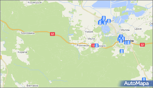 mapa Piotrowice gmina Przemków, Piotrowice gmina Przemków na mapie Targeo