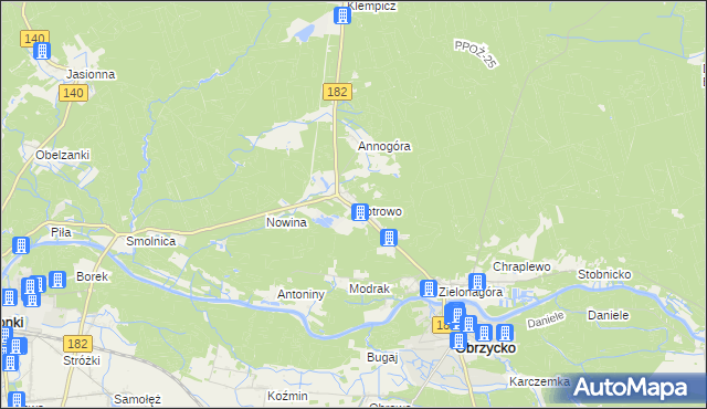 mapa Piotrowo gmina Obrzycko, Piotrowo gmina Obrzycko na mapie Targeo