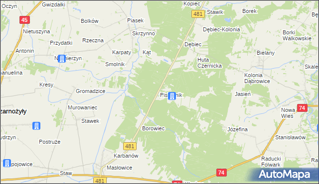 mapa Piskornik, Piskornik na mapie Targeo