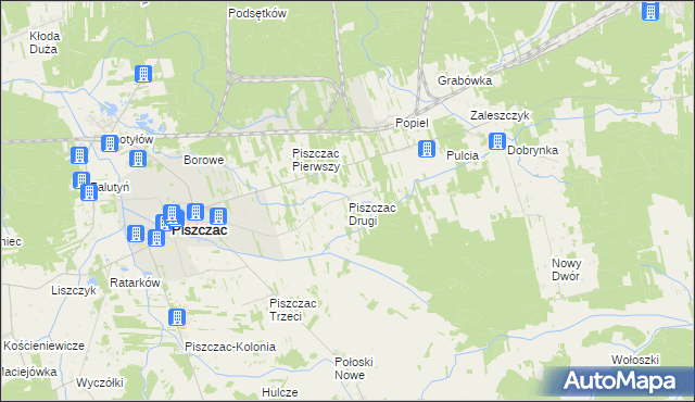 mapa Piszczac Drugi, Piszczac Drugi na mapie Targeo