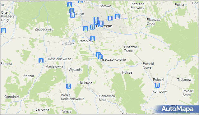 mapa Piszczac-Kolonia, Piszczac-Kolonia na mapie Targeo