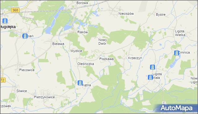 mapa Piszkawa, Piszkawa na mapie Targeo