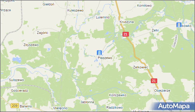 mapa Płaszewo, Płaszewo na mapie Targeo