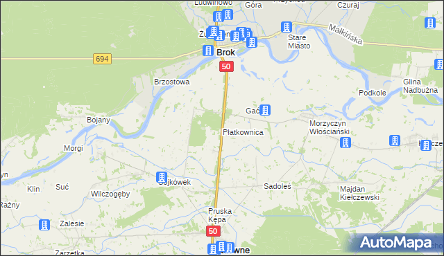 mapa Płatkownica, Płatkownica na mapie Targeo