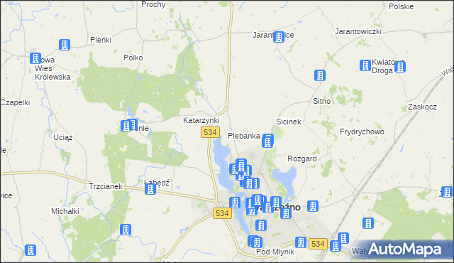 mapa Plebanka gmina Ryńsk, Plebanka gmina Ryńsk na mapie Targeo