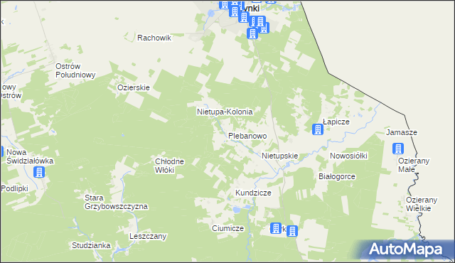 mapa Plebanowo, Plebanowo na mapie Targeo