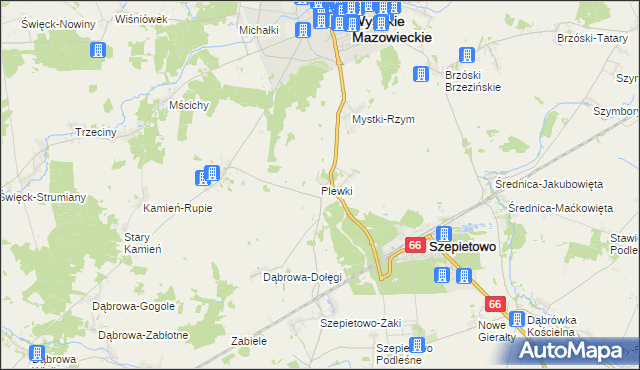 mapa Plewki gmina Szepietowo, Plewki gmina Szepietowo na mapie Targeo
