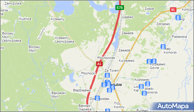 mapa Płochocinek, Płochocinek na mapie Targeo