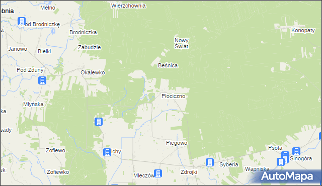 mapa Płociczno gmina Lubowidz, Płociczno gmina Lubowidz na mapie Targeo