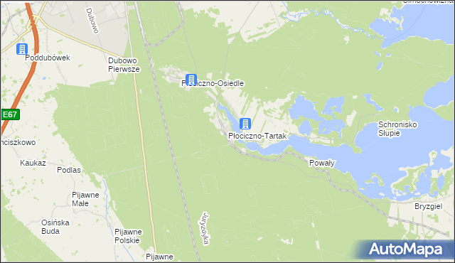 mapa Płociczno-Tartak, Płociczno-Tartak na mapie Targeo