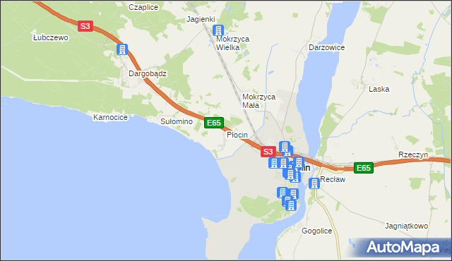 mapa Płocin, Płocin na mapie Targeo