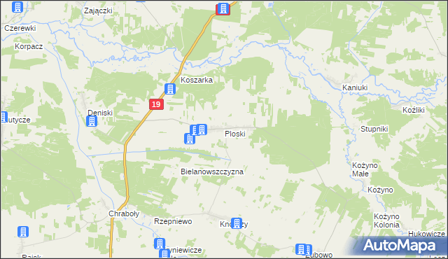 mapa Ploski, Ploski na mapie Targeo