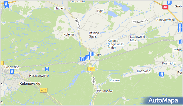 mapa Pludry, Pludry na mapie Targeo