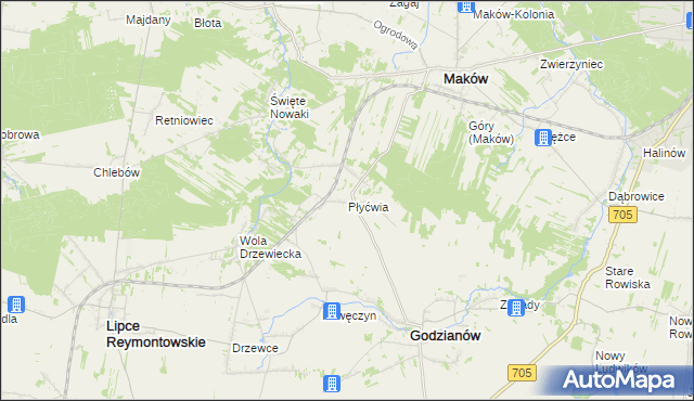 mapa Płyćwia, Płyćwia na mapie Targeo