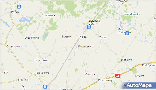 mapa Pływaczewo, Pływaczewo na mapie Targeo
