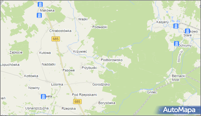 mapa Podborowisko, Podborowisko na mapie Targeo