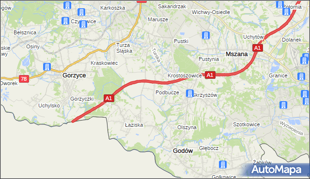 mapa Podbucze gmina Godów, Podbucze gmina Godów na mapie Targeo