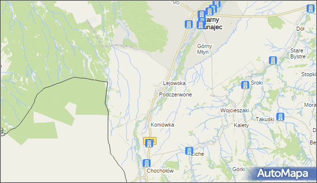 mapa Podczerwone, Podczerwone na mapie Targeo