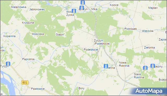 mapa Podebłocie, Podebłocie na mapie Targeo