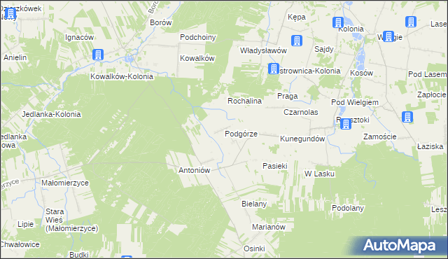 mapa Podgórze gmina Ciepielów, Podgórze gmina Ciepielów na mapie Targeo