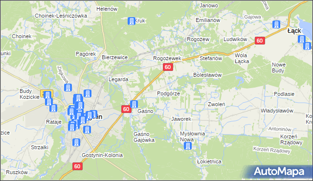 mapa Podgórze gmina Gostynin, Podgórze gmina Gostynin na mapie Targeo