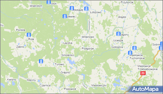 mapa Podgórze gmina Kołczygłowy, Podgórze gmina Kołczygłowy na mapie Targeo