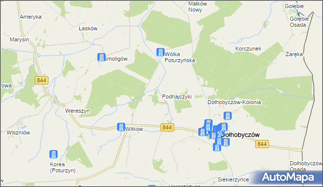 mapa Podhajczyki, Podhajczyki na mapie Targeo