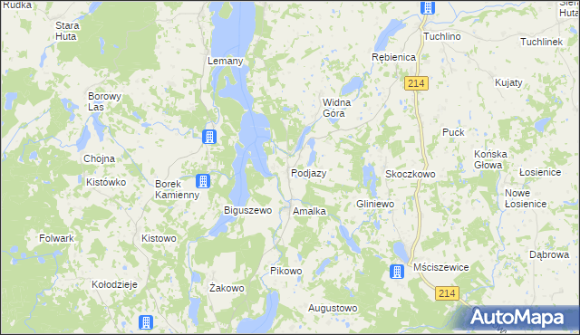 mapa Podjazy, Podjazy na mapie Targeo