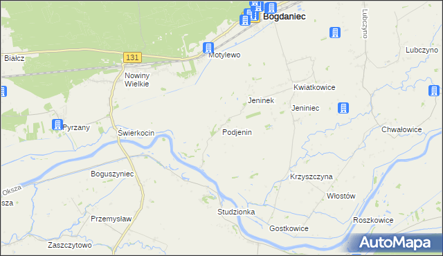 mapa Podjenin, Podjenin na mapie Targeo