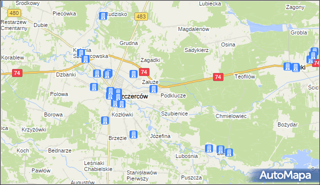 mapa Podklucze, Podklucze na mapie Targeo